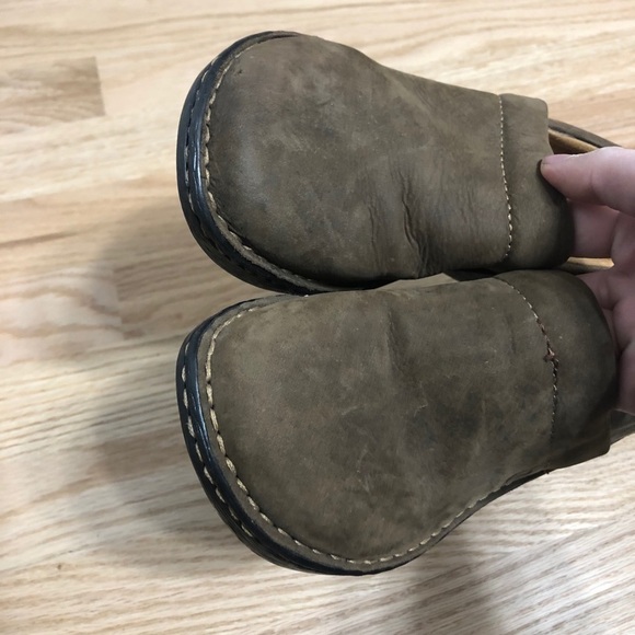 Born Brown Leather Clog Shoes Sz 8 Non Marking Women’s - Picture 4 of 7